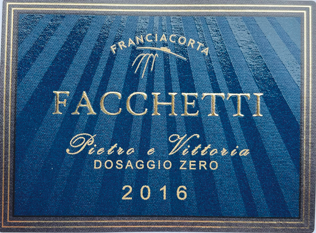 Etichetta del vino Franciacorta Pietro e Vittoria Dosaggio Zero 2016