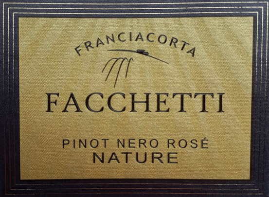 Etichetta del vino Franciacorta Pinot Nero Rosé Nature