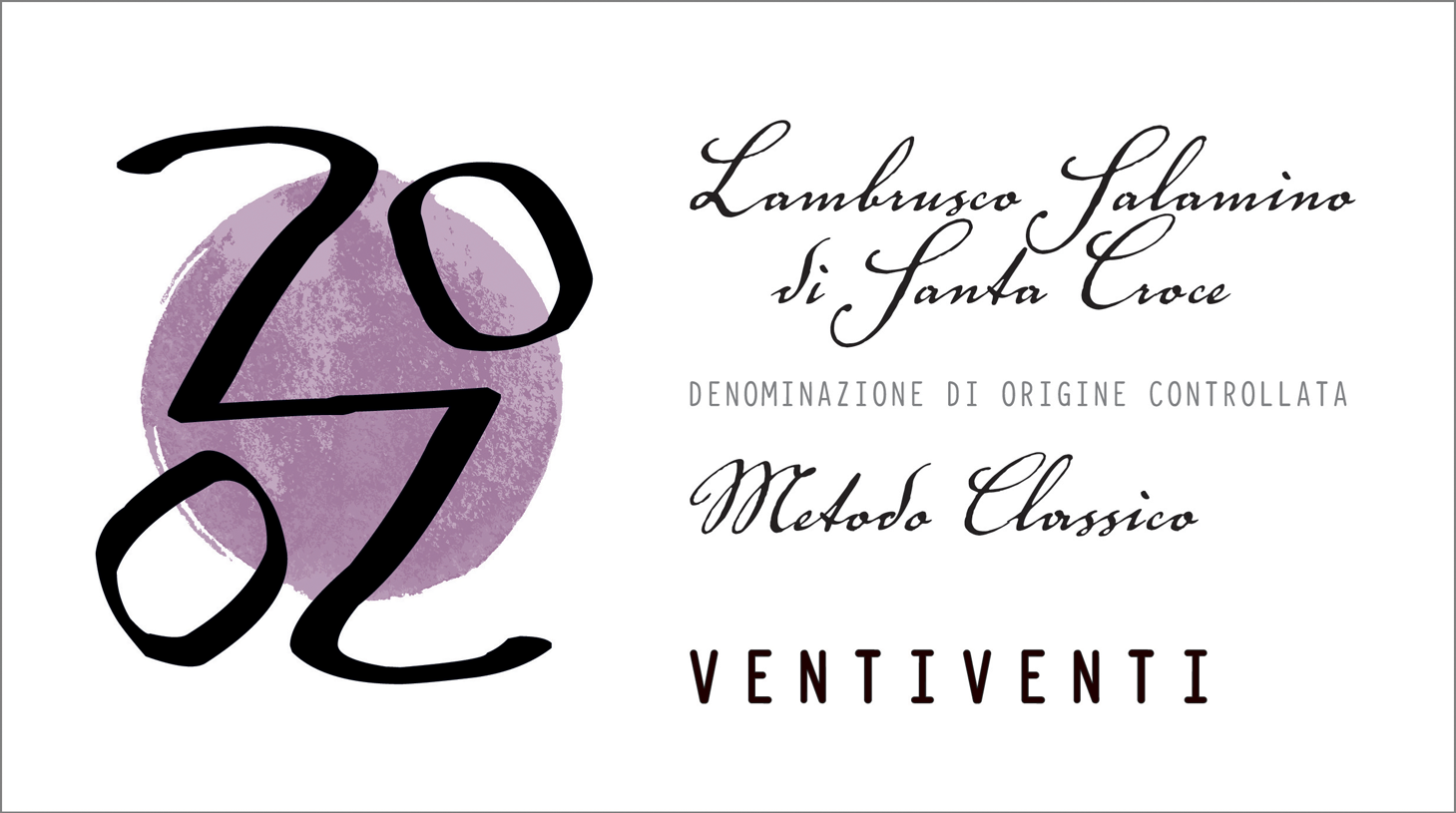 Etichetta del vino Lambrusco Salamino di Santa Croce Metodo Classico Brut