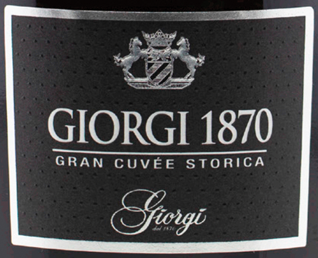Etichetta del vino Oltrepò Pavese Metodo Classico Pinot Nero Gran Cuvée Storica Giorgi 1870 Brut 2017