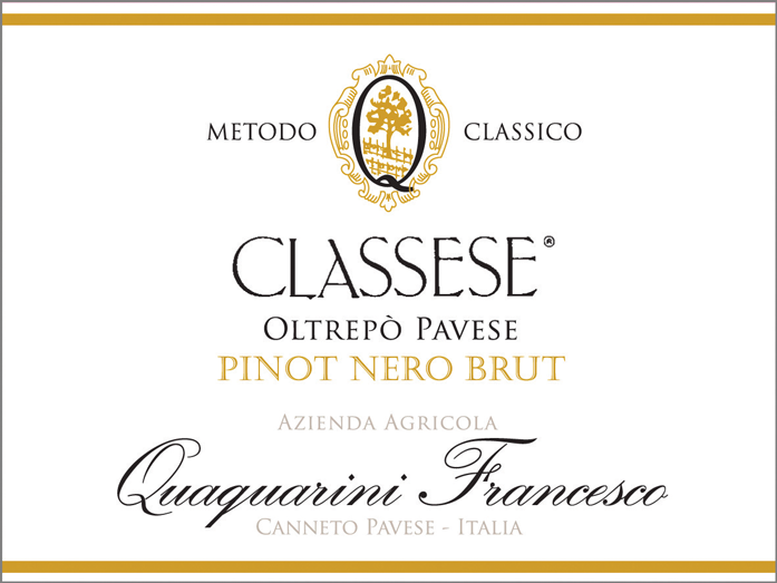 Etichetta del vino Oltrepò Pavese Metodo Classico Pinot Nero Classese Brut 2014