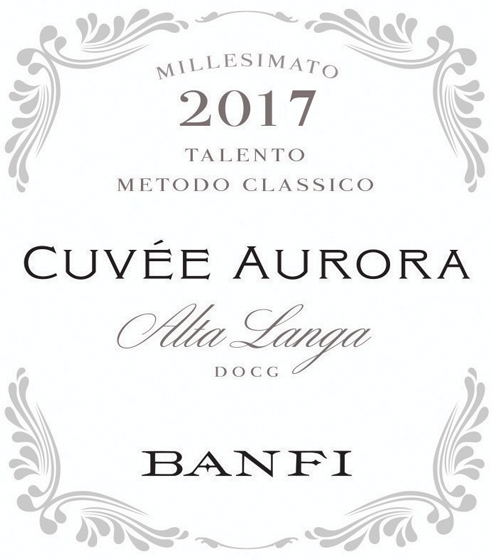Etichetta del vino Alta Langa Talento Cuvée Aurora Extra Brut 2017