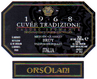 Etichetta del vino Caluso Cuvée Tradizione 1968 Brut 2015