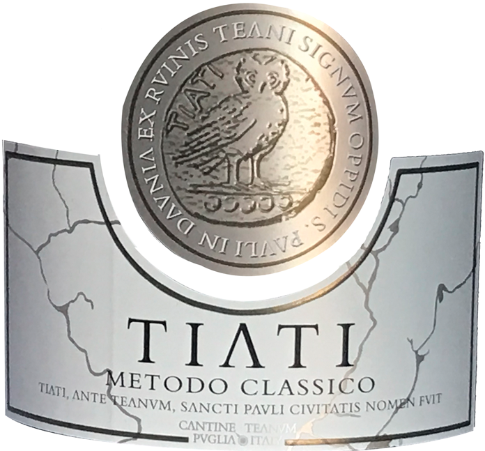 Etichetta del vino Puglia Bianco Tiati Brut 2017