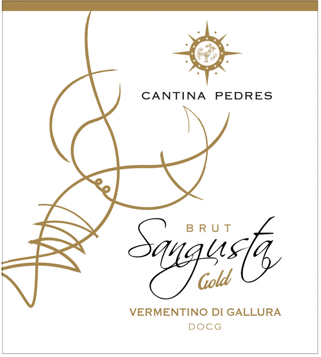 Etichetta del vino Vermentino di Gallura Sangusta Gold Brut 2020