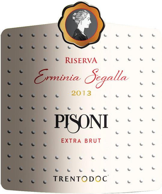 Etichetta del vino Trento Riserva Erminia Segalla Extra Brut 2013
