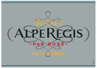 Etichetta del vino Trento Alpe Regis Pas Dosé 2015