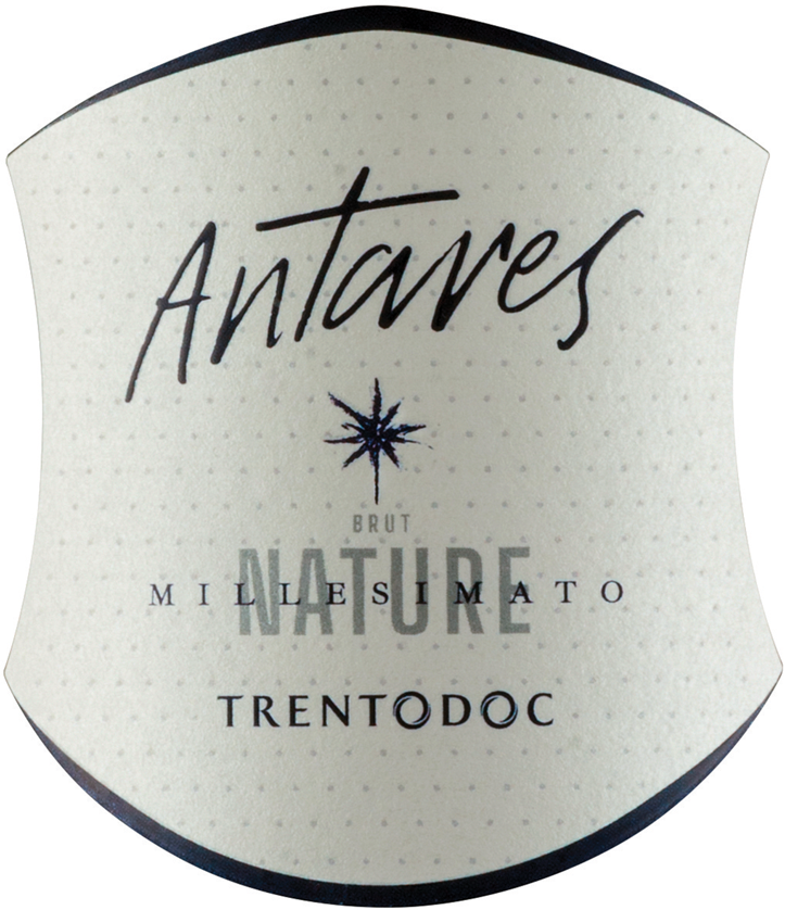 Etichetta del vino Trento Antares Brut Nature 2017