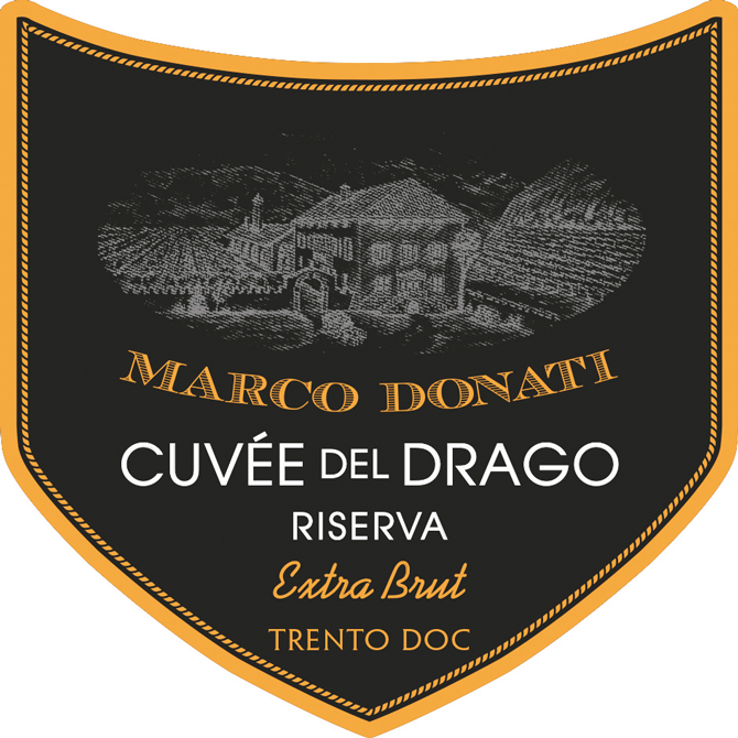 Etichetta del vino Trento Riserva Cuvée del Drago Extra Brut 2016