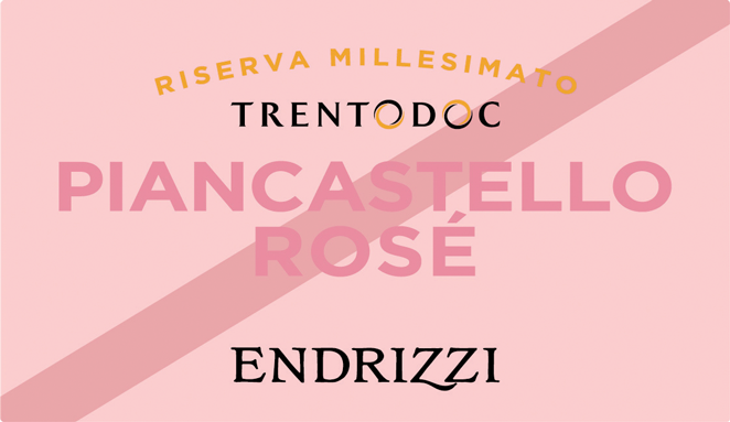 Etichetta del vino Trento Riserva Piancastello Rosé Brut 2015
