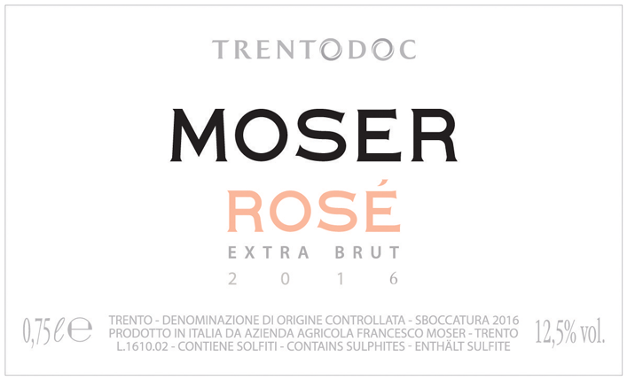 Etichetta del vino Trento Rosé Extra Brut 2016