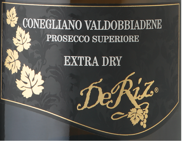 Etichetta del vino Conegliano Valdobbiadene Prosecco Superiore Extra Dry