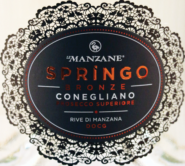 Etichetta del vino Conegliano Prosecco Superiore Rive di Manzana Springo Bronze Dry 2020