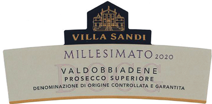 Etichetta del vino Valdobbiadene Prosecco Superiore Brut 2020
