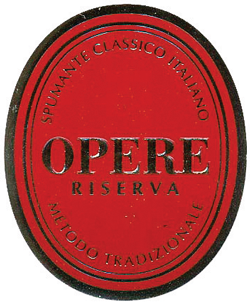 Etichetta del vino Opere Riserva Brut 2015
