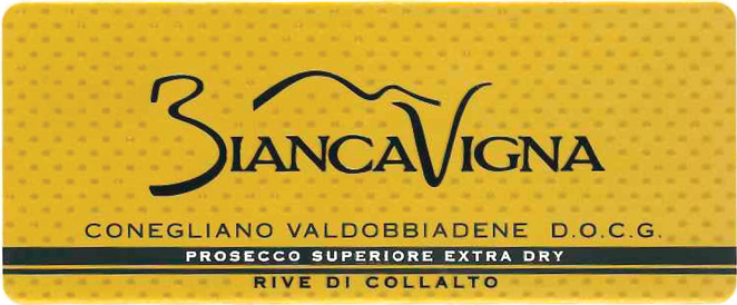 Etichetta del vino Conegliano Valdobbiadene Prosecco Superiore Rive di Collalto Extra Dry 2020