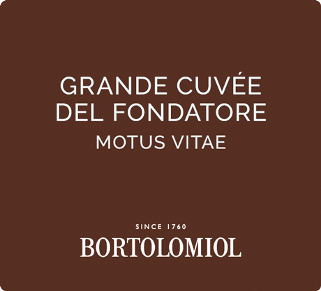 Etichetta del vino Valdobbiadene Rive San Pietro di Barbozza Grande Cuvée del Fondatore Motus Vitae Extra Brut 2019